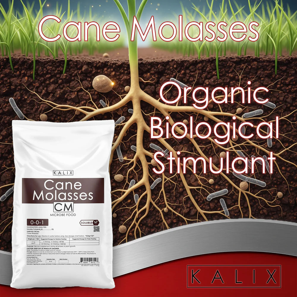 KALIX Cane Molasses – Water Soluble Carbohydrate Supplement for Soil, Hydroponic and Fertigation Systems (25 lb)