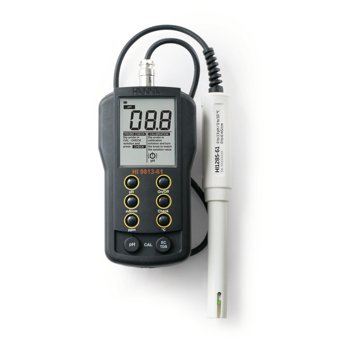 Portable pH/EC/TDS/Temperature Meter with CAL Check™ - HI9813-61