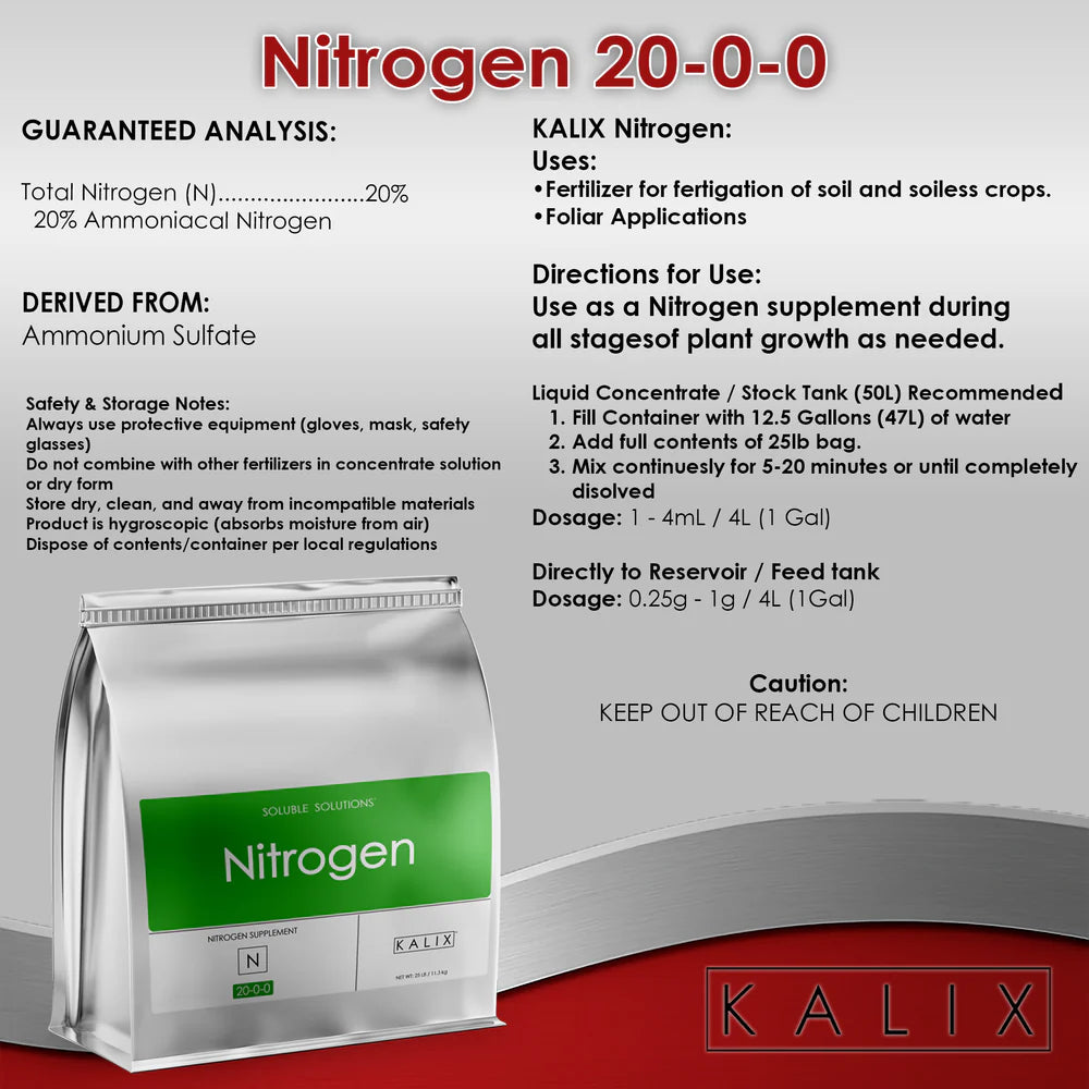 KALIX Nitrogen 20-0-0 (Soluble) 25LB