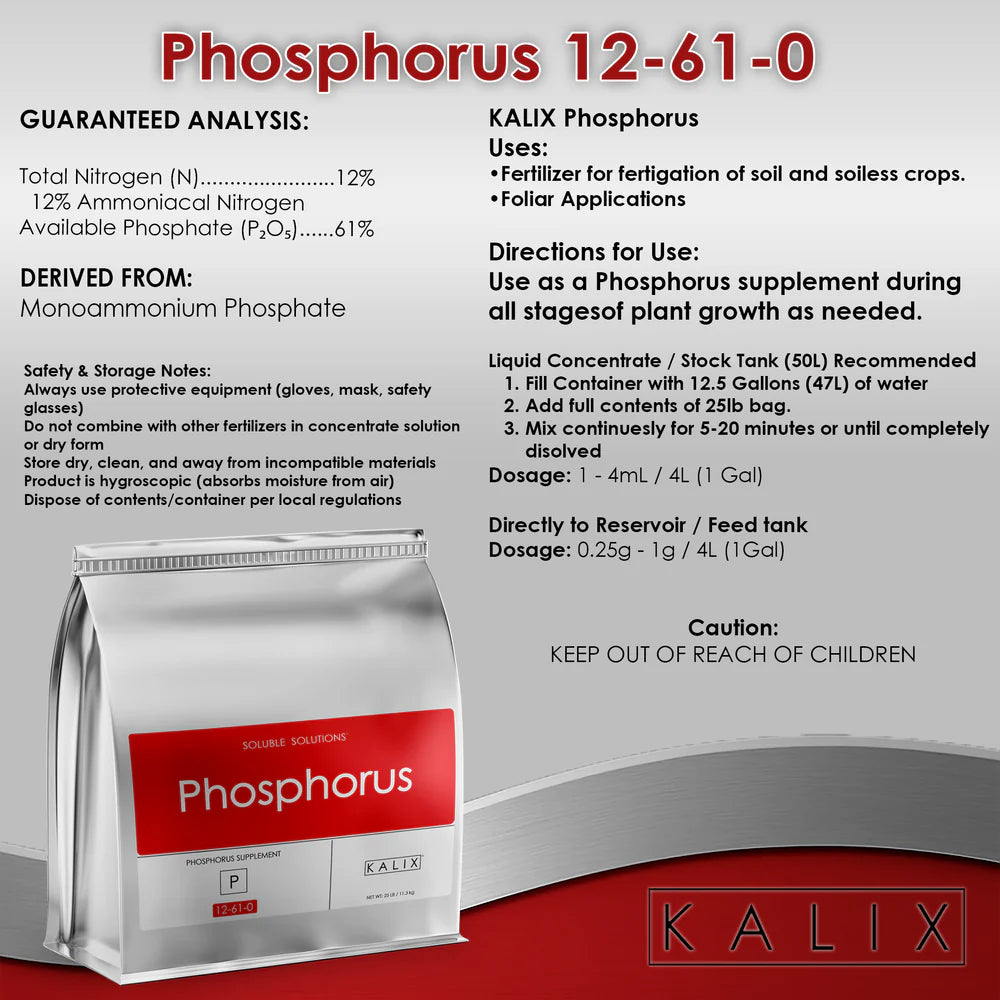 KALIX Phosphorus Fertilizer – Water Soluble Phosphorus for Hydroponic and Fertigation Systems