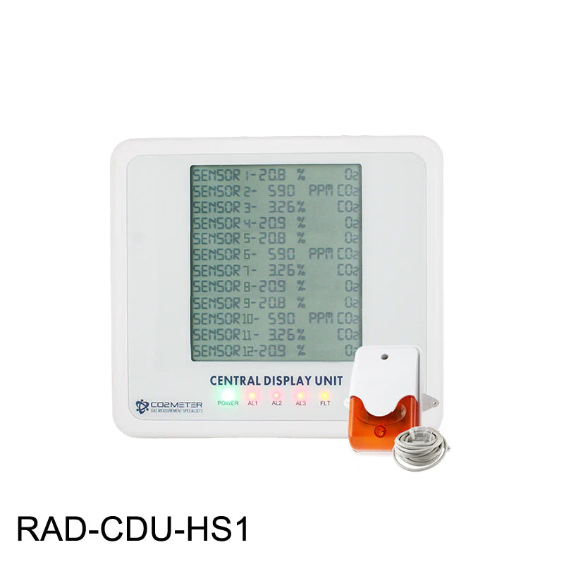 Central Display Unit and Horn Strobe for Gas Safety Alarms
