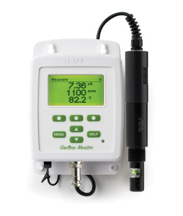 GroLine Monitor for Hydroponic Nutrients with Inline Probe with 3/4" threaded connection; 115 VAC