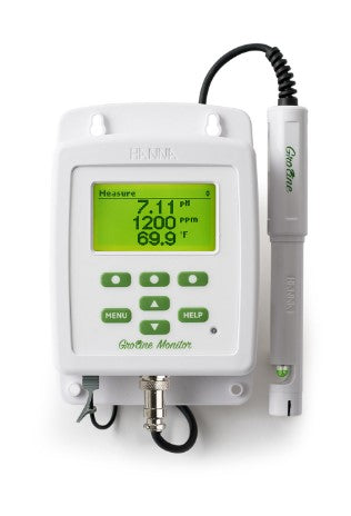 GroLine hydroponic monitor for pH, EC/TDS and temperature in fertilizer and irrigation water.