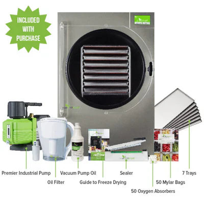 X-LARGE HOME PRO FREEZE DRYER STAINLESS STEEL 7 TRAY W/ MYLAR STARTER KIT