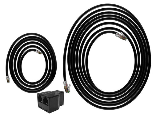 Hydro-X RJ12 Extension Cable Set (1x 16' RJ12 Cable; 1x 4' RJ12 Cable; 1x RJ12 T-Splitter)