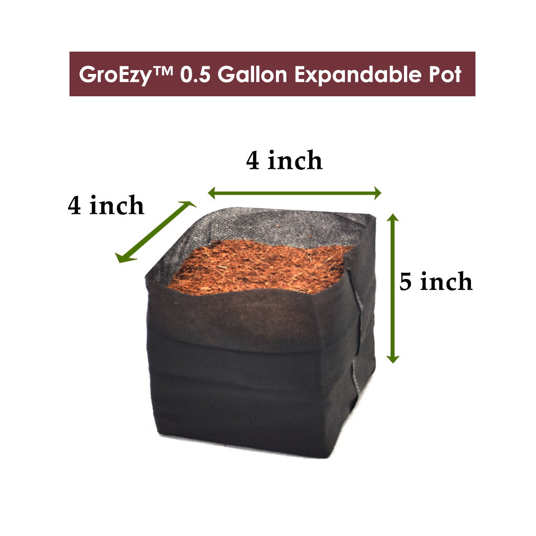 GroEzy 0.5 Gallon Expandable Pots in Bundle Packing