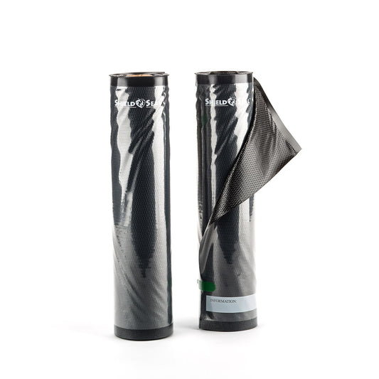 11″ x 19.5′ Clear & Black Vacuum Sealer Rolls (15 Boxes)